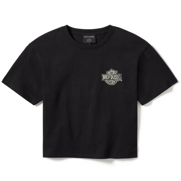 Harley-Davidson Women's Boxy Short Sleeve Cropped Shirt (NWT) - Picture 1 of 13